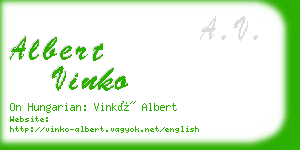 albert vinko business card